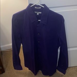 Express Men’s Purple Large Fitted Button Up
